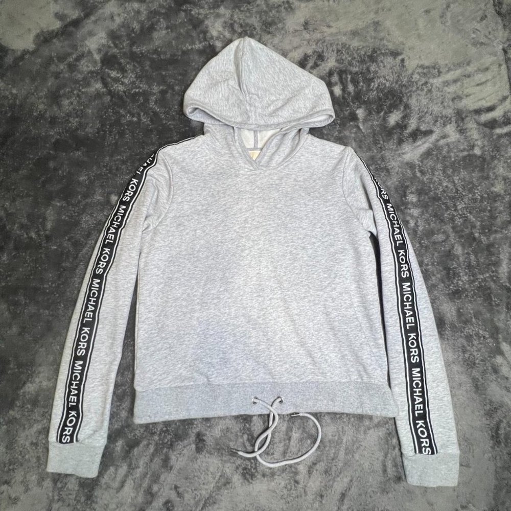Michael Kors Crop Hoodie Logo Tape Sleeve